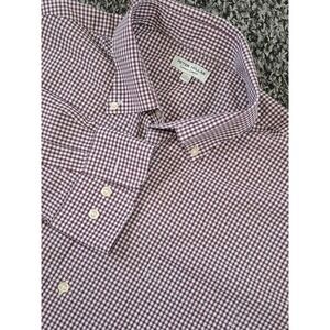 Peter Millar Summer‎ Comfort Men's XL Performance Purple Plaid Long Sleeve